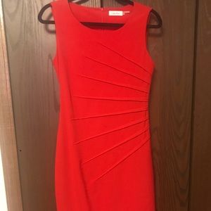 Calvin Klein sheath dress red starburst